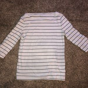 Black and white striped blouse